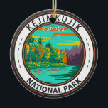 Kejimkujik Nationalpark immer noch Brook Canada Ab Keramik Ornament<br><div class="desc">Kejimkujik Nationalpark Vektorgrafik Design. Der Park ist bekannt für seinen alten Wald,  die seltene Tierwelt und die traditionellen Wasserwege Mi'kmaq.</div>