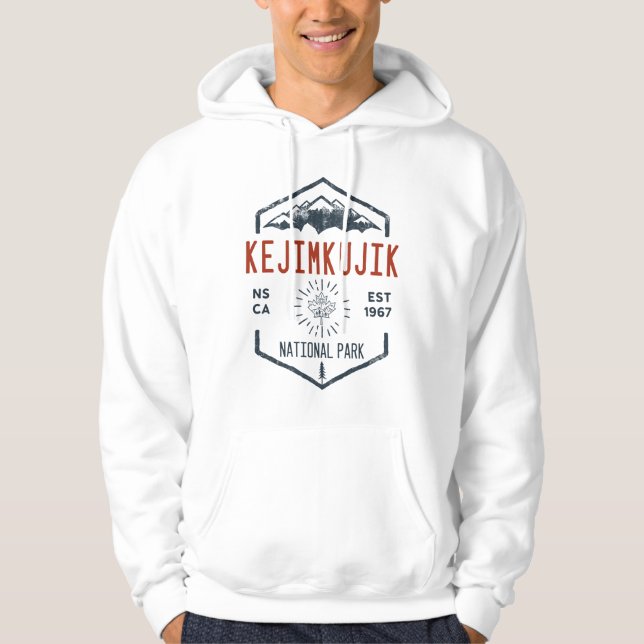 Kejimkujik Nationalpark Kanada Vintag erschüttert Hoodie (Vorderseite)
