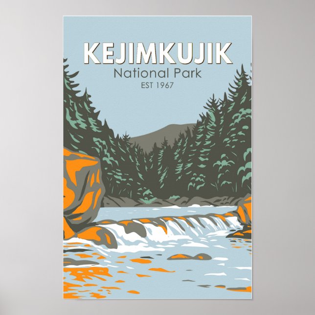 Kejimkujik Nationalpark Kanada Vintage Kunst Poster (Vorne)