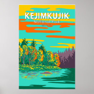 Kejimkujik Nationalpark Still Brook Kanada Retro Poster