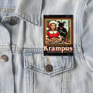Keks für Krampus Frohe Krampus Weihnachten Horror Button