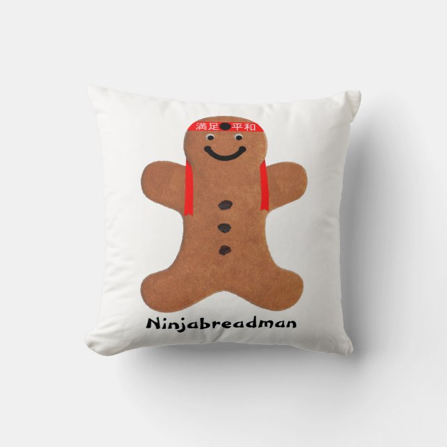 Keks Ninjabreadman (Cookie) Kissen (Vorderseite)