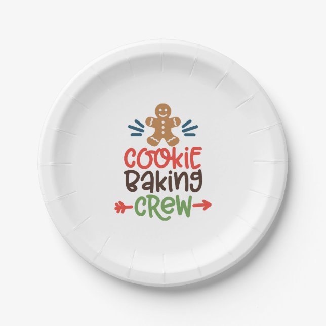Keksbacken Crew Weihnachten Pappteller (Vorderseite)