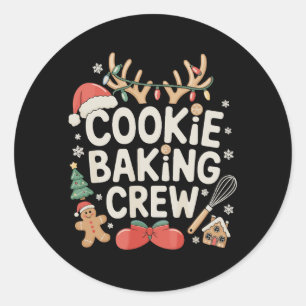 Kekse-Back-Crew-Rentier-Geweih-Lebkuchen Runder Aufkleber