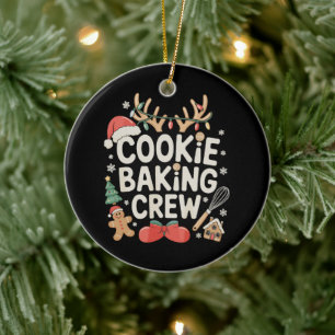 Kekse-Back-Crew-Rentier-Geweihe-Lebkuchen Keramik Ornament