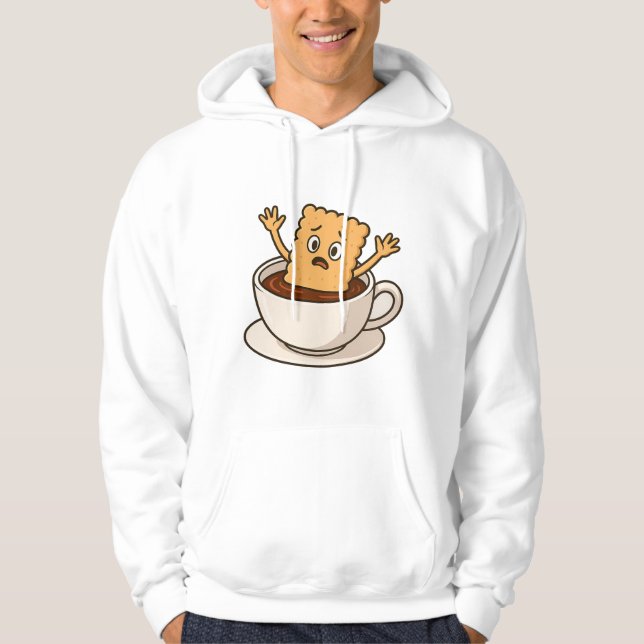 Kekse in Schwierigkeiten im Inneren eines Kaffeecu Hoodie (Vorderseite)