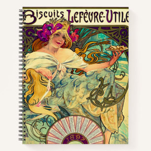 Kekse Lefevre-Utile von Alphonse Mucha (1896) Notizbuch