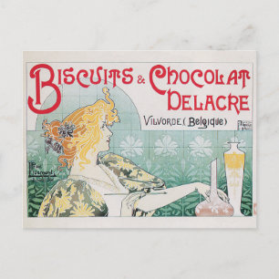Kekse Schokolade Vintage-Lebensmittelwerbung Kunst Postkarte