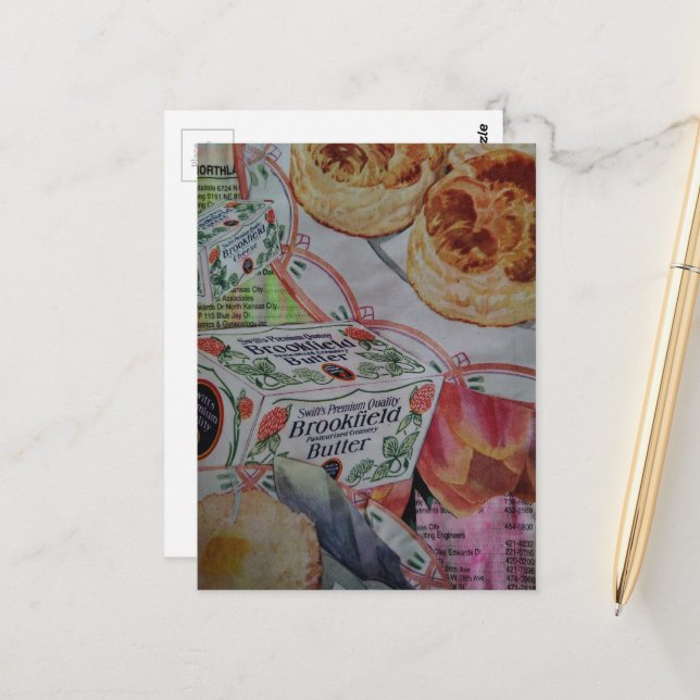 Kekse und Butter Collage  Postkarte (Vorderseite/Rückseite Beispiel)