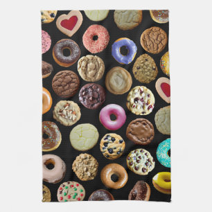 Kekse und Doughnüsse Geschirrtuch