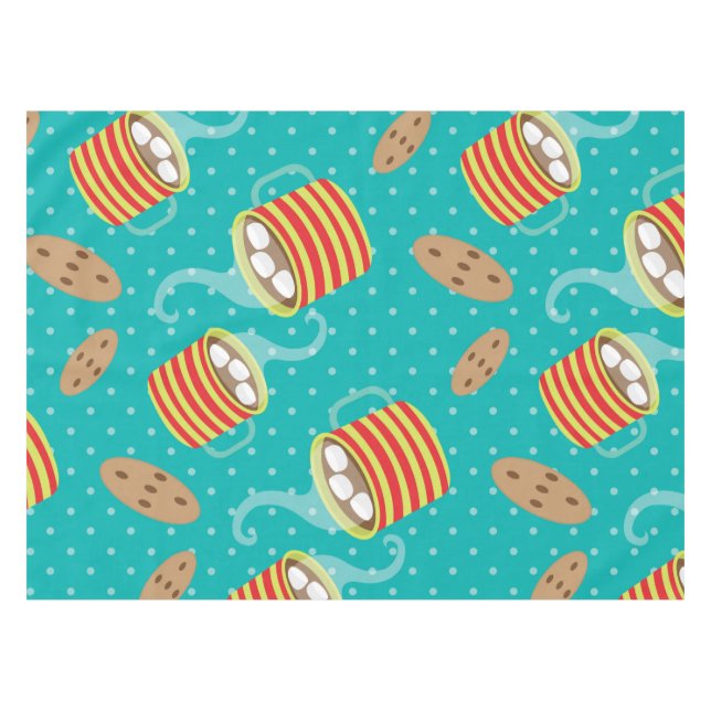 Kekse und heißer Kakao-Urlaub Tischdecke (Vorderseite (Horizontal))