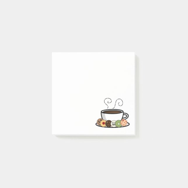 Kekse und Kaffee Post-it Klebezettel (Vorderseite)
