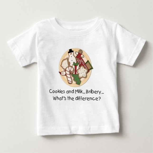 Kekse und Milch...Bestechung... Kleinkind Lang-Arm Baby T-shirt (Vorderseite)