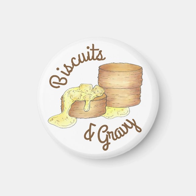 Kekse und Wurst Gravy Südliches Frühstück Küche Magnet (Vorne)