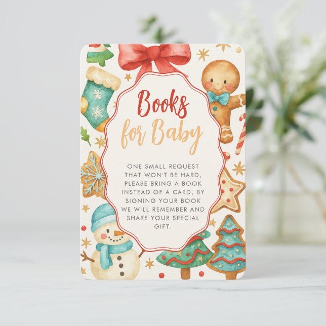Kekse Weihnachtsduschbücher für Baby Begleitkarte (Stehend Vorderseite)
