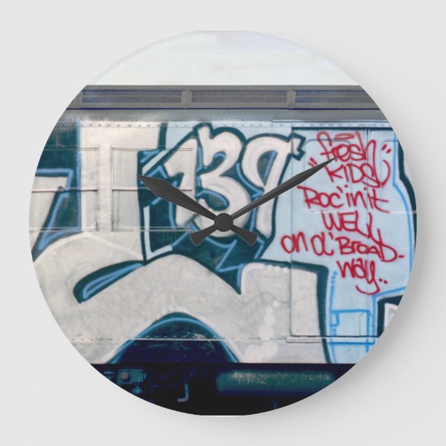 Kel139 Klassische Graffiti-Uhr Große Wanduhr (Vorderseite)