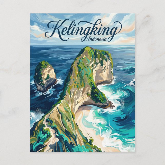 Kelingking Beach Indonesia Postkarte (Vorderseite)