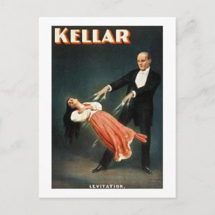Kellar der Magier Levitation - Vintage Anzeige Postkarte