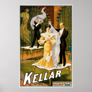 Kellar ~ Gone Magician Vintag Magic Act Poster