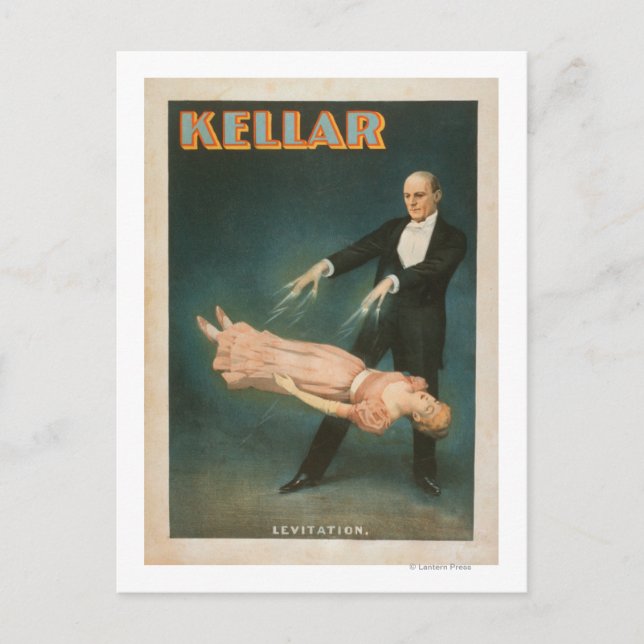 Kellar Levitation Magic Poster #1 Postkarte (Vorderseite)