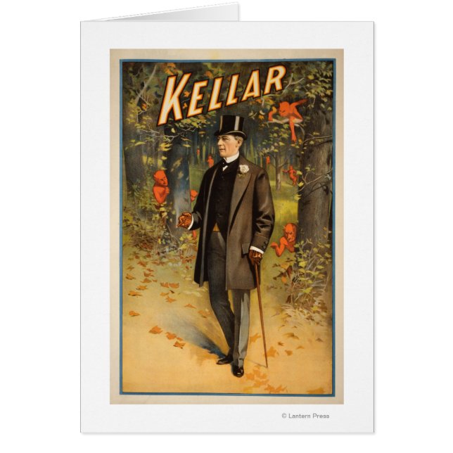 Kellar Portrait mit Werbeplakaten für Teufel (Vorne)