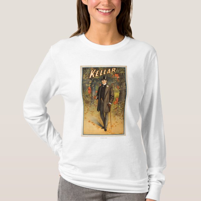 Kellar Porträt mit Teufel-förderndem Plakat T-Shirt (Vorderseite)