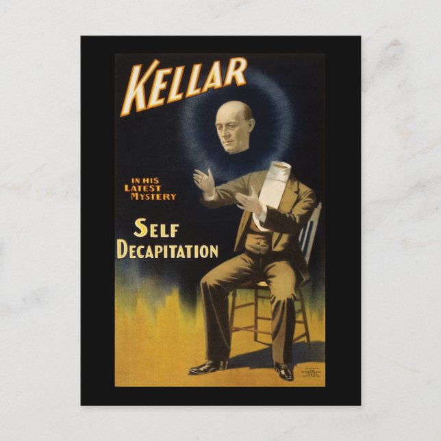 Kellar Self Enthauptung Postkarte (Vorderseite)