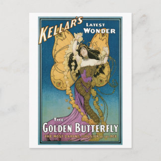 Kellars ~ Goldener Schmetterling Vintager Magic Ac Postkarte