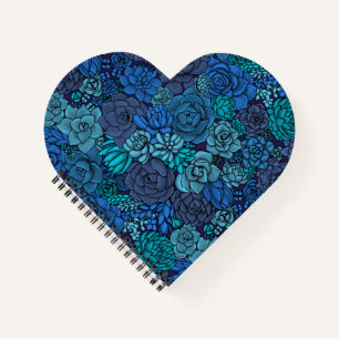 Keller Garten in Blau Notizbuch