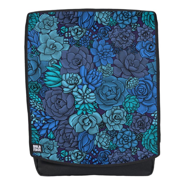 Keller Garten in Blau Rucksack (Vorderseite)