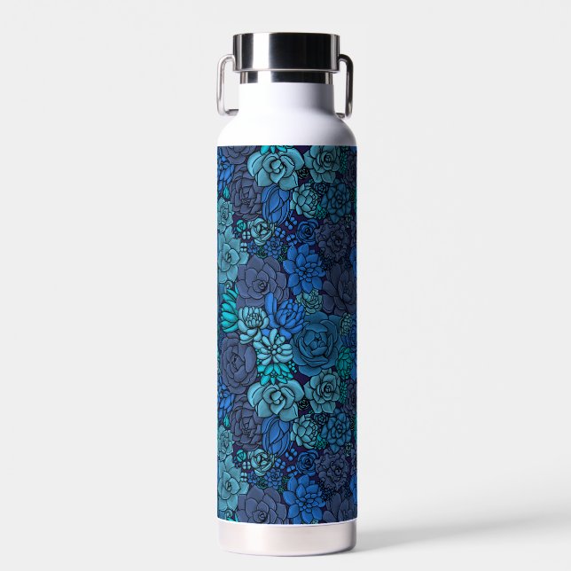 Keller Garten in Blau Trinkflasche (Vorne)