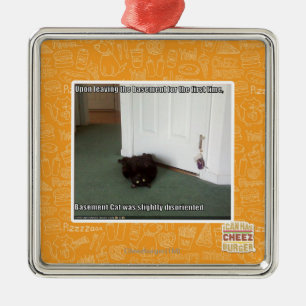 Keller-Katze, etwas verwirrt Ornament Aus Metall