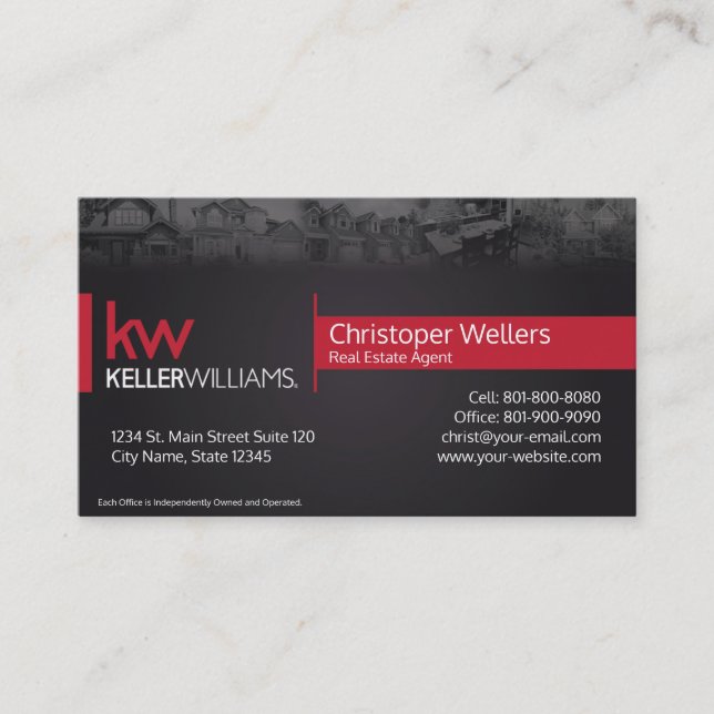 Keller Williams Real Anwesen Business Card Design Visitenkarte (Vorderseite)