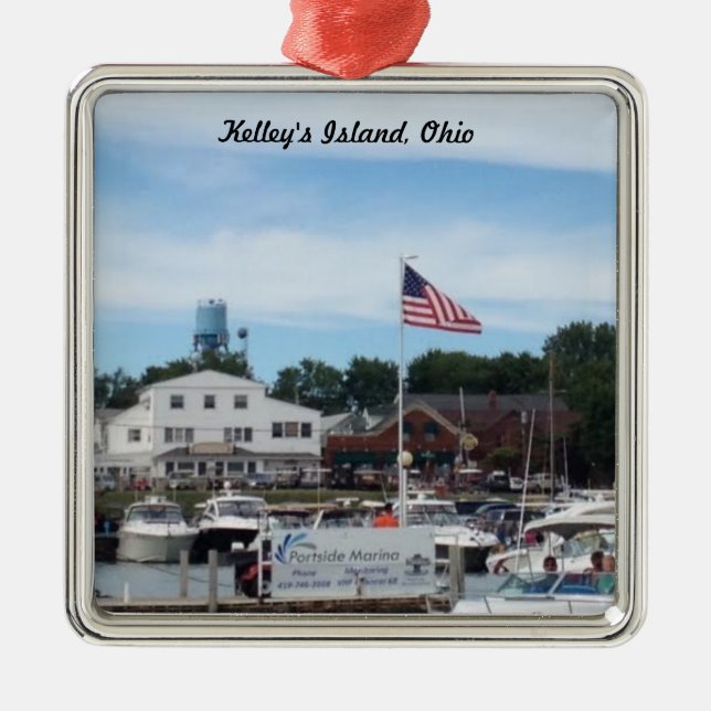 Kelleys Insel Portside Jachthafen-Ohio-Verzierung Ornament Aus Metall (Vorne)