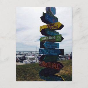 Kelley's Island, Ohio Sign Foto Postkarte