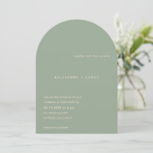 Kellianne Sage Green Modern Wedding Einladung
