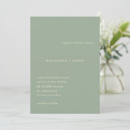 Kellianne Sage Green Modern Wedding Einladung