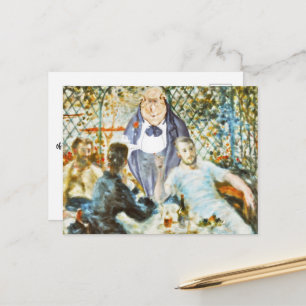 Kellner auf der Boots-Party (Renoir) Postkarte