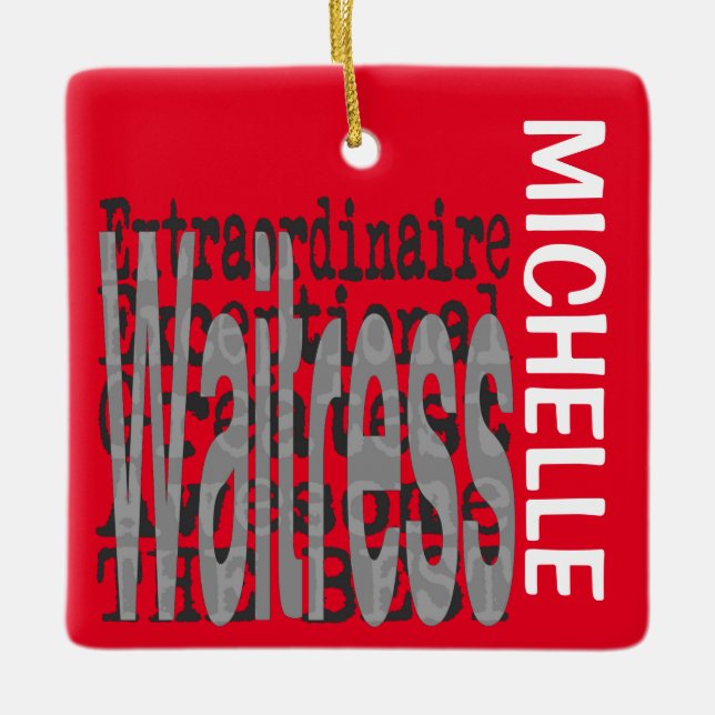 Kellnerin Extraordinaire CUSTOM Keramikornament (Vorderseite)