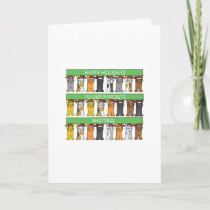 Kellnerin Happy Holidays Feiertagskarte