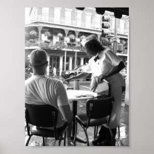 Kellnerin im Cafe' du Monde New Orleans, Louisiana Poster