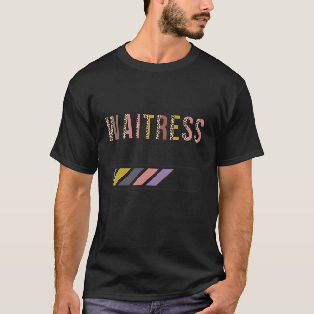 Kellnerin im Gange Bitte warten Kellnerin T-Shirt (Vorderseite)