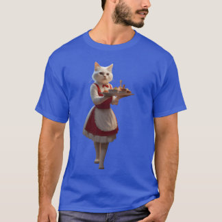 Kellnerin Katze vintage T-Shirt