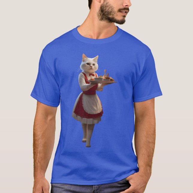 Kellnerin Katze vintage T-Shirt (Vorderseite)