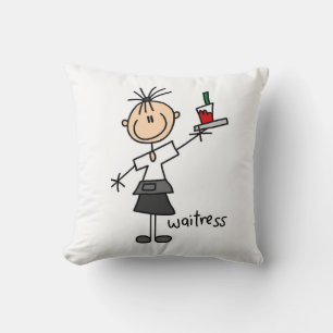 Kellnerin-Stick-Figur Kissen