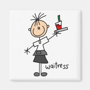 Kellnerin-Stick-Figur Magnet