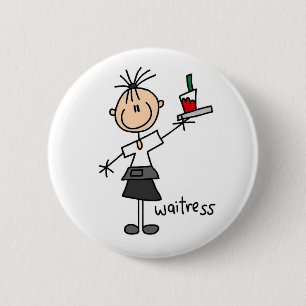Kellnerin Stock Figur Button