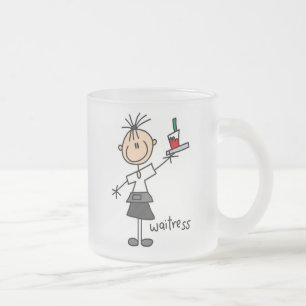 Kellnerin Stock Figur Mattglastasse