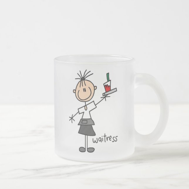 Kellnerin Stock Figur Mattglastasse (Rechts)