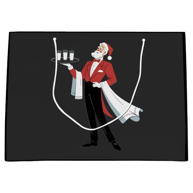 Kellnerin Weihnachten Santa Server Xmas  Große Geschenktüte (Vorderseite)